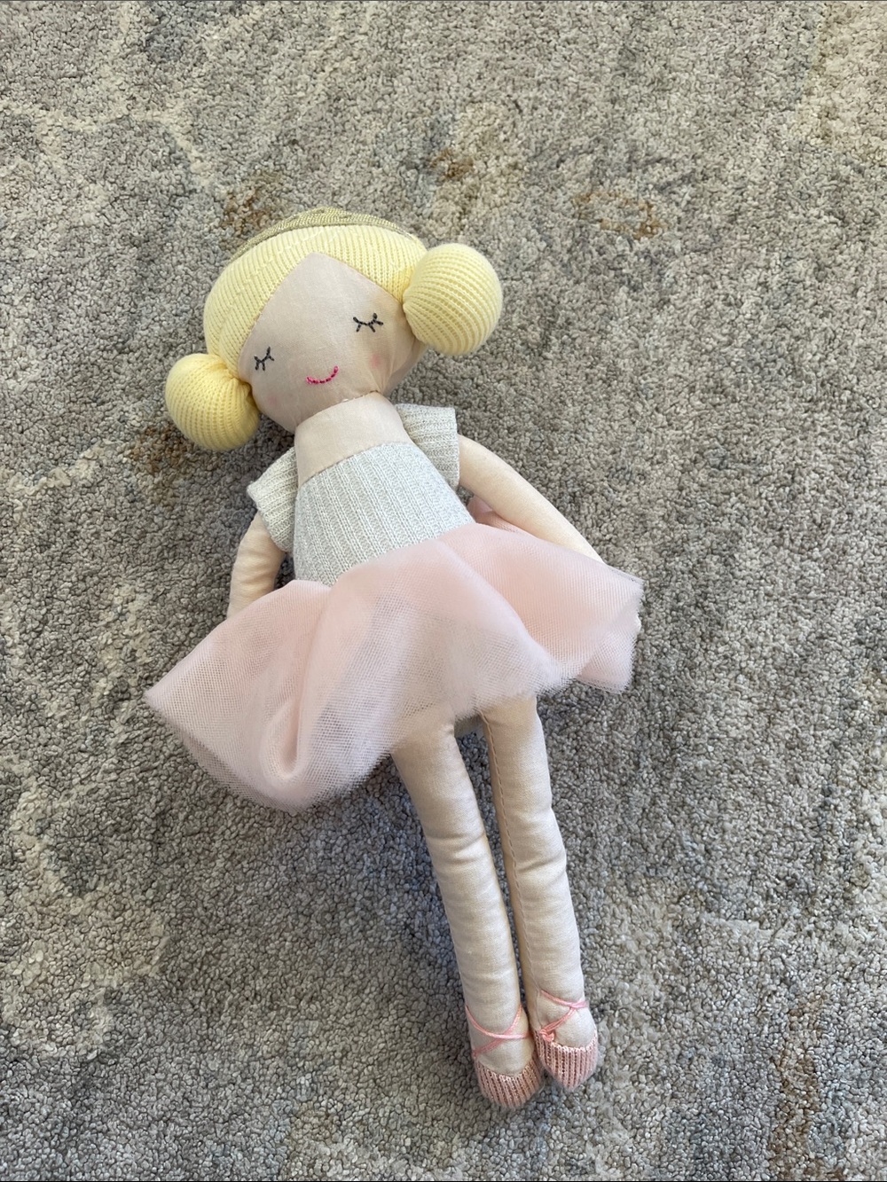 Mud Pie Pink and Cream Ballerina Rag Doll